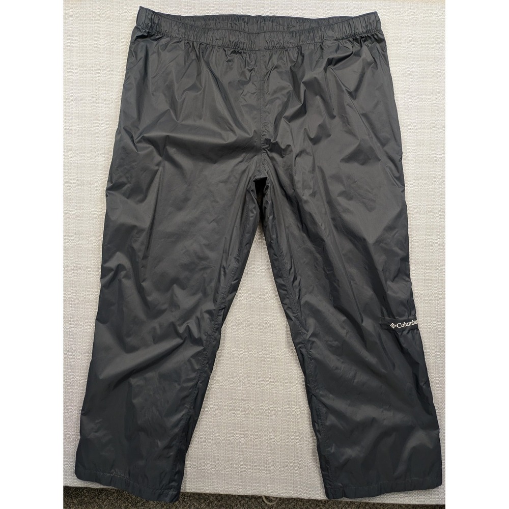 Columbia Rain Pants Mens 4X 32L Gray Nylon Waterproof Breathable Hiking Outdoor